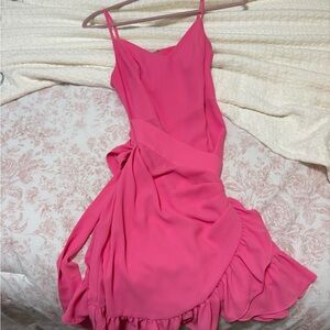Lily Pulitzer  Pink Spaghetti-Strap Ruffle Hem Dress